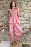 Nonni Gingham Bandeau Cami Miami Pink